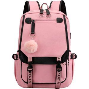 Teenage Girls' Backpack Middle School Students Bookbag Outdoor USB Charge Port